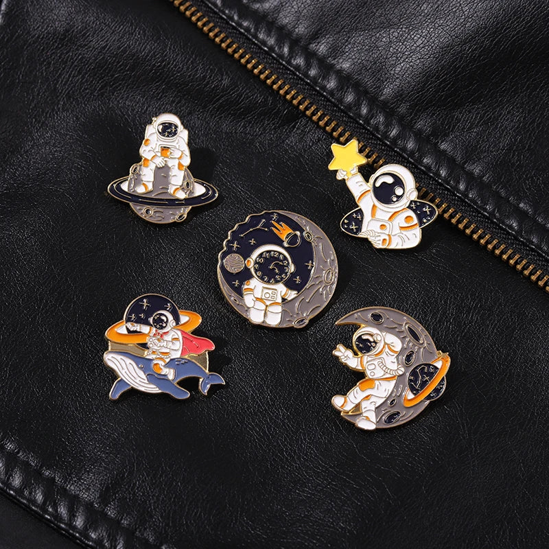 Enamel Brooches for Space Lovers