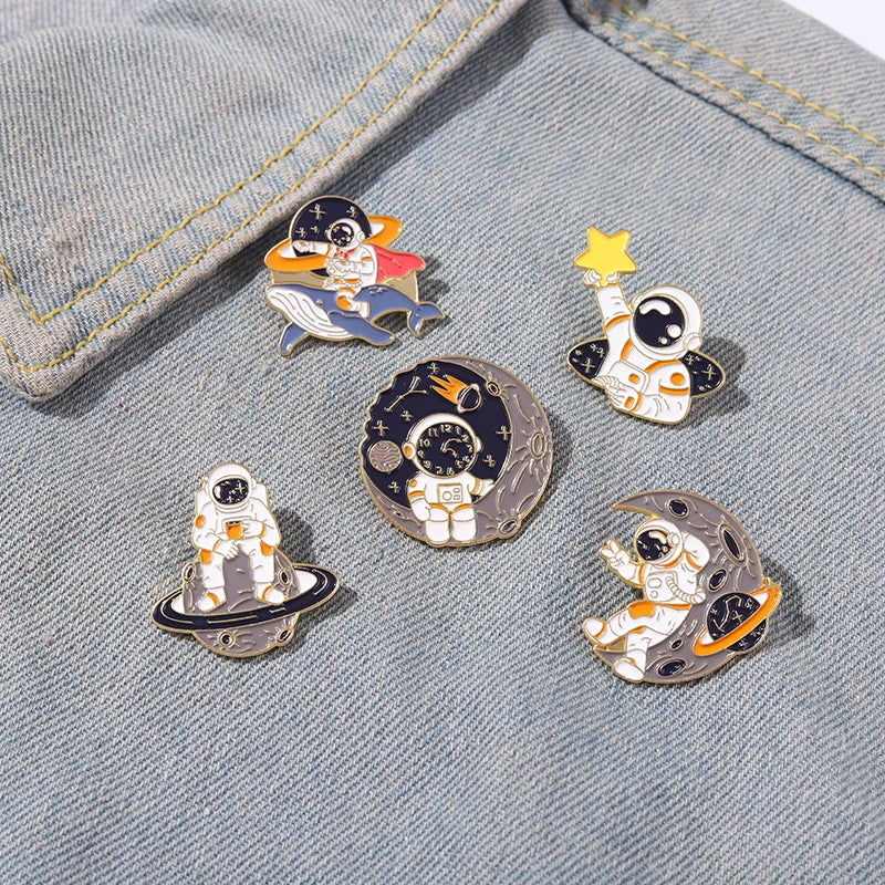 Enamel Brooches for Space Lovers